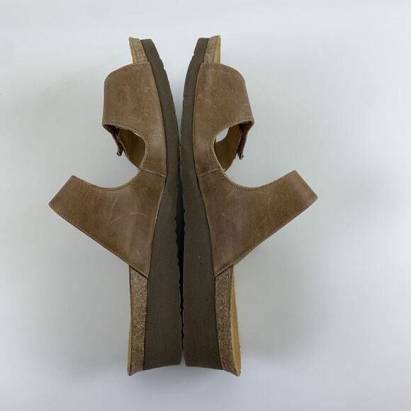 Naot Jacey Wide Sandal Slide Brown Leather Adjustable Wedge Slip On Womens 11 - Picture 10 of 15